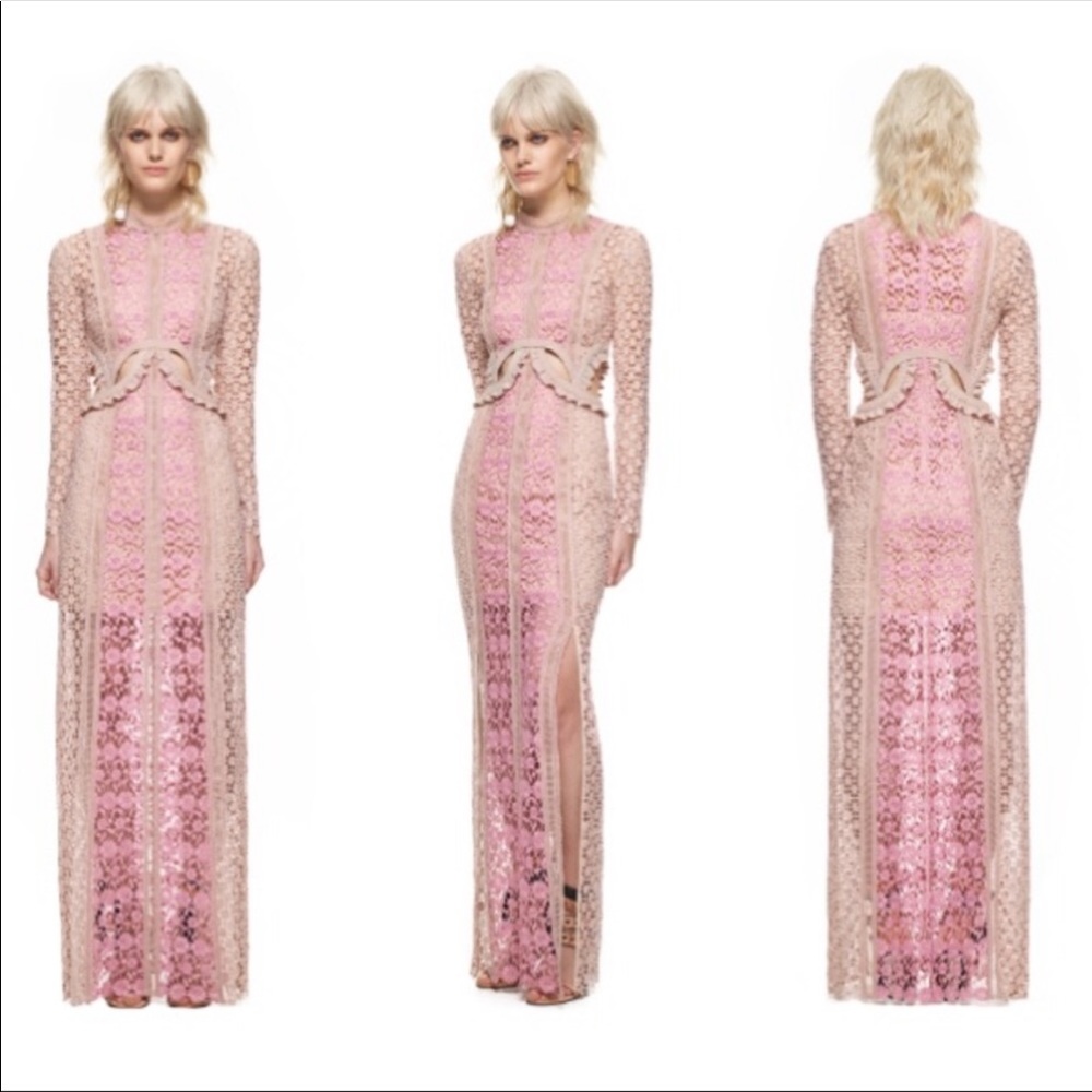 Self Portrait Blush Payne Cut Out Maxi Dress